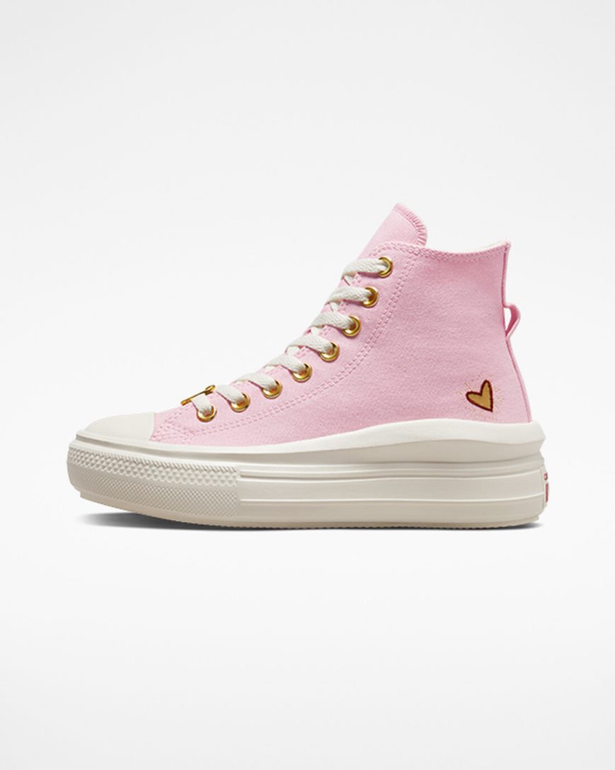 Women's Converse Chuck Taylor All Star Move Hearts High Top Platform Shoes Orange Pink | AU 304C8G